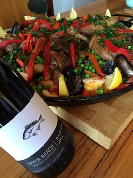 Paella goes with Tempranillo