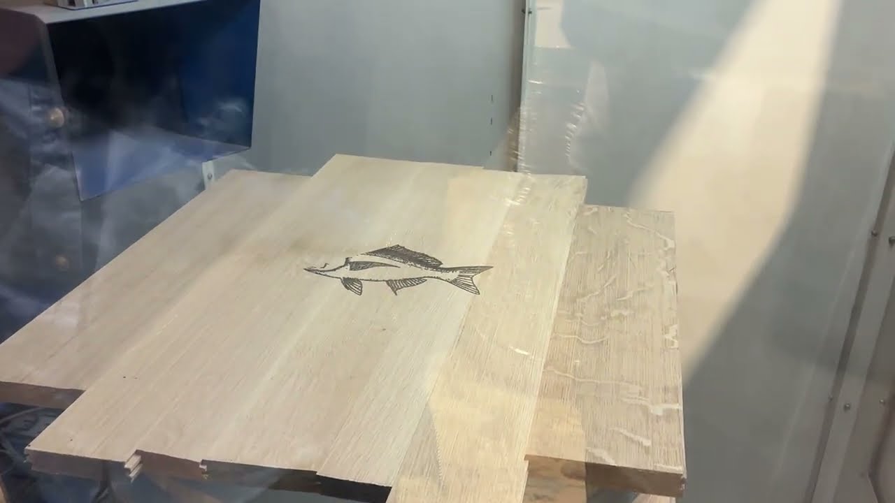 Turning Oak Into Art 🍷 | Laser Engraving the Upper Reach Fish on a Wine Barrel