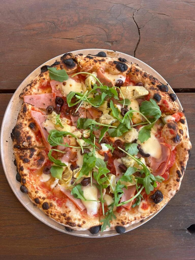 Leg Ham pizza at Upper Reach Winery in the Swan Valley, Perth Winery